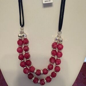 New with tags WHBM Elegant Pink Glass Bead Necklace